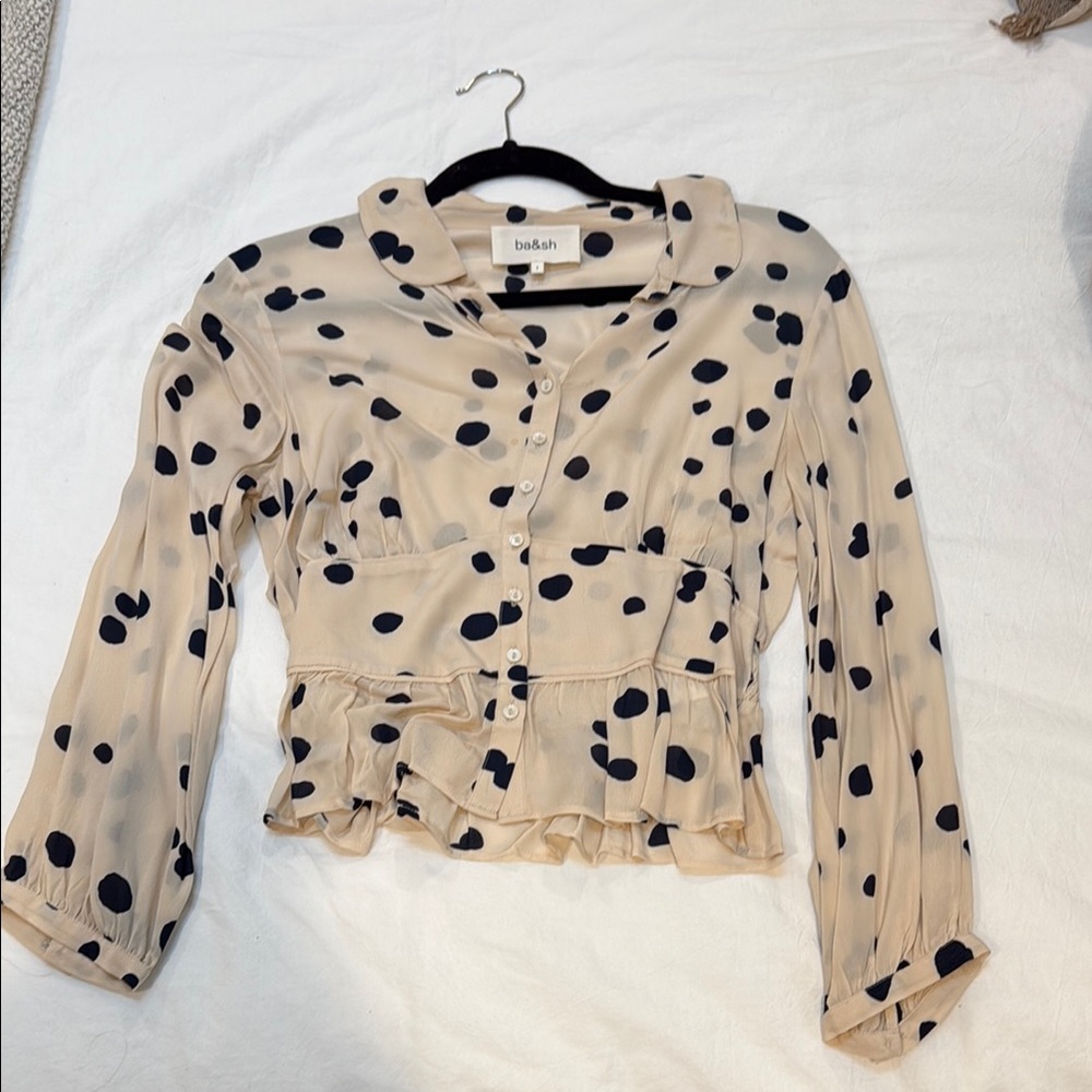 Ba&sh Polka Dot Blouse in size 1